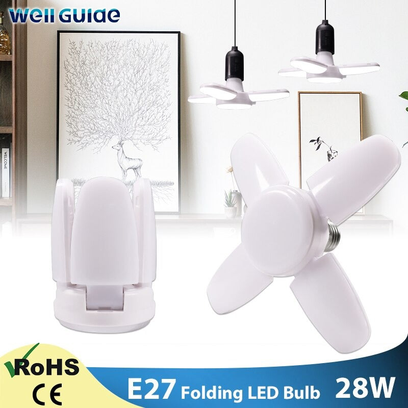 E27 Mini 28W Cool White Led Folding Light Bulb 2800lm